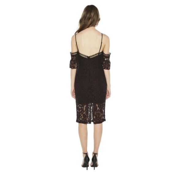 Bardot Taegen Lace Midi Dress Wine Black Size 10 NWOT $139 MSRP - Picture 3 of 11
